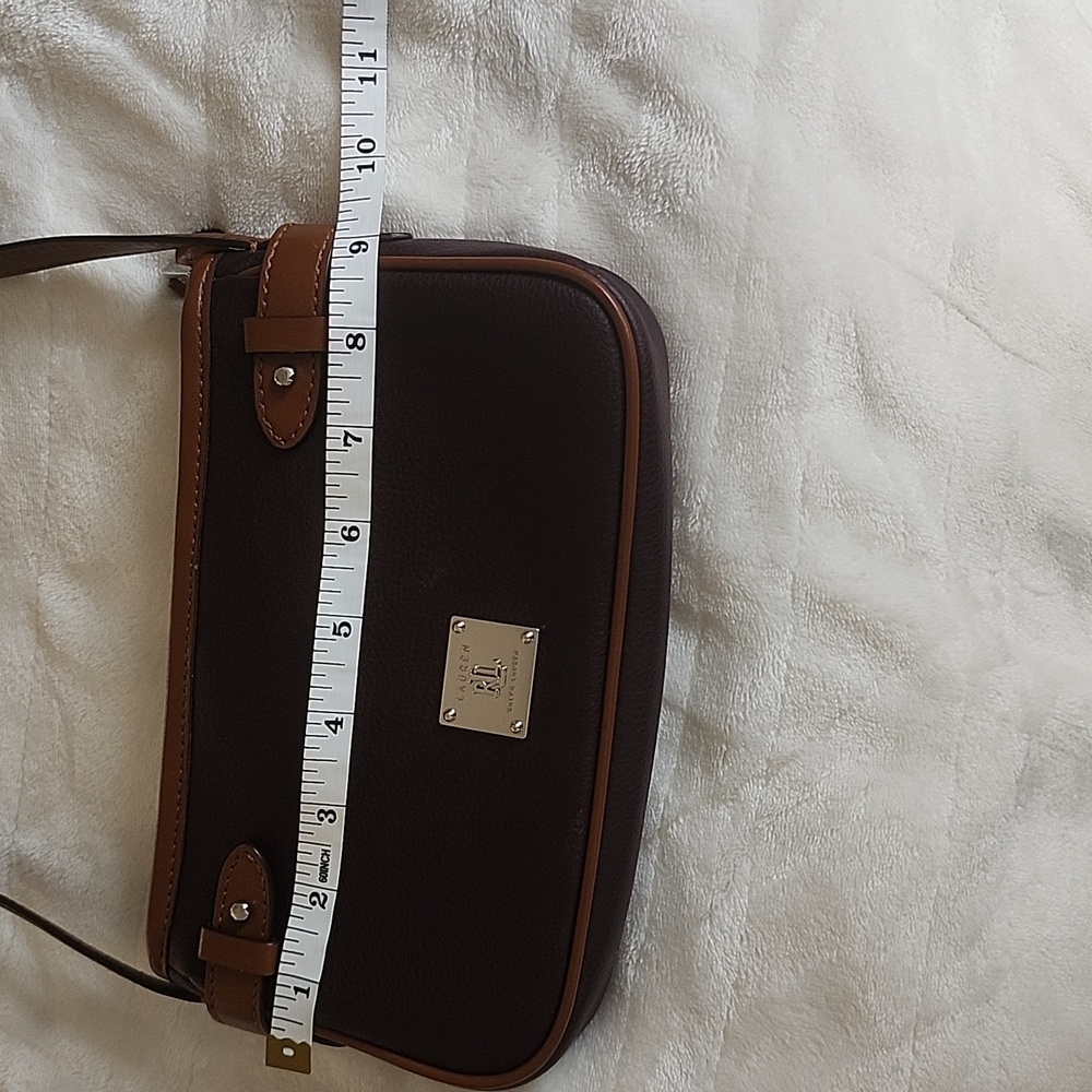 Ralph Lauren Deep Burgundy and Brown Crossbody Bag - Picture 15 of 16